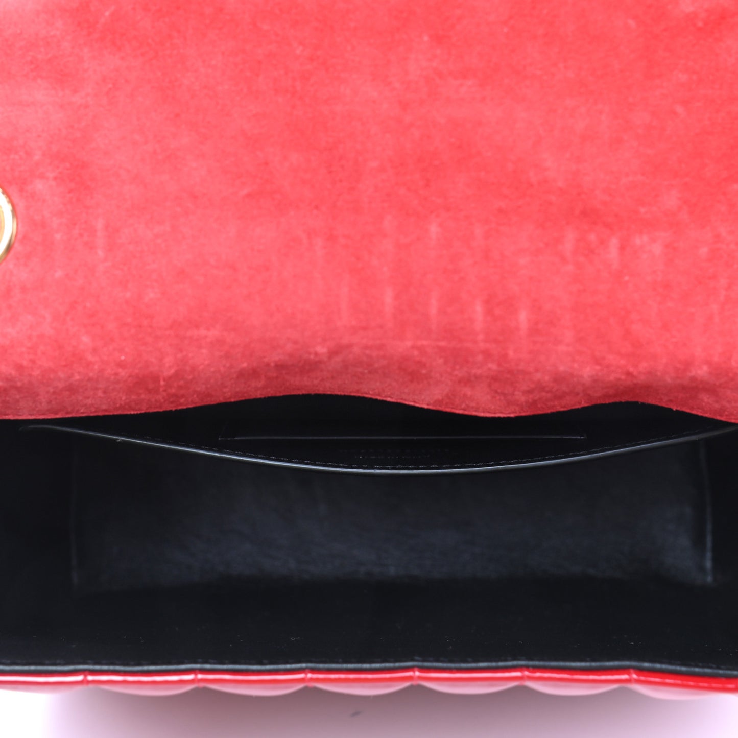 Patent Matelasse Monogram Large Vicky Chain Bag Rouge Eros