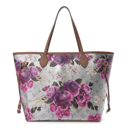 Louis Vuitton Metallic Monogram LV Garden Neverfull MM Silver 1 of 9