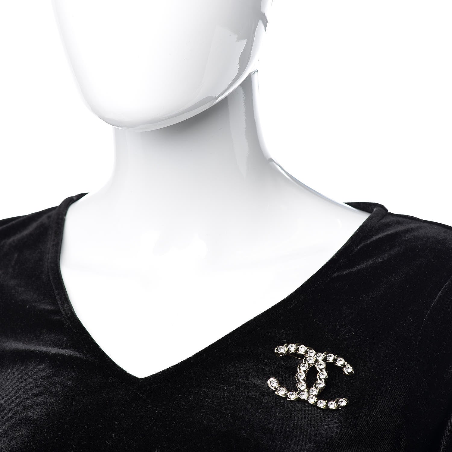 Chanel Crystal Pearls Coronation CC Brooch Gold 2 of 5