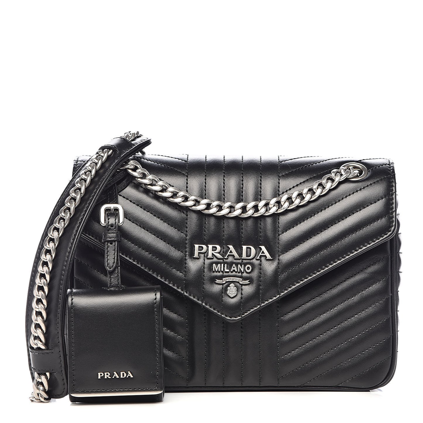 Soft Calf Impunture Diagramme Flap Black