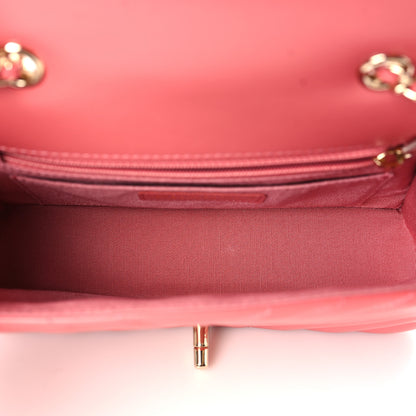 Chanel Calfskin Chevron Quilted Mini Statement Flap Pink 5 of 10