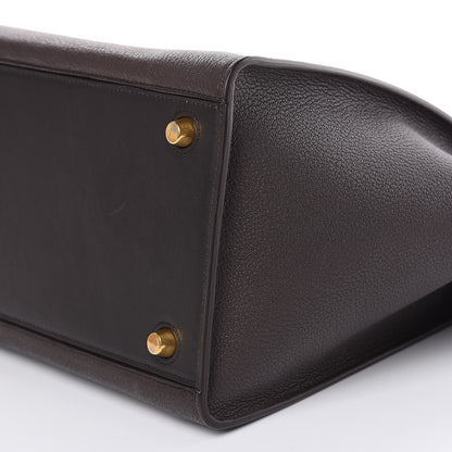 Celine Goatskin Smooth Calfskin Small Ring Bag Dark Taupe 9 of 12