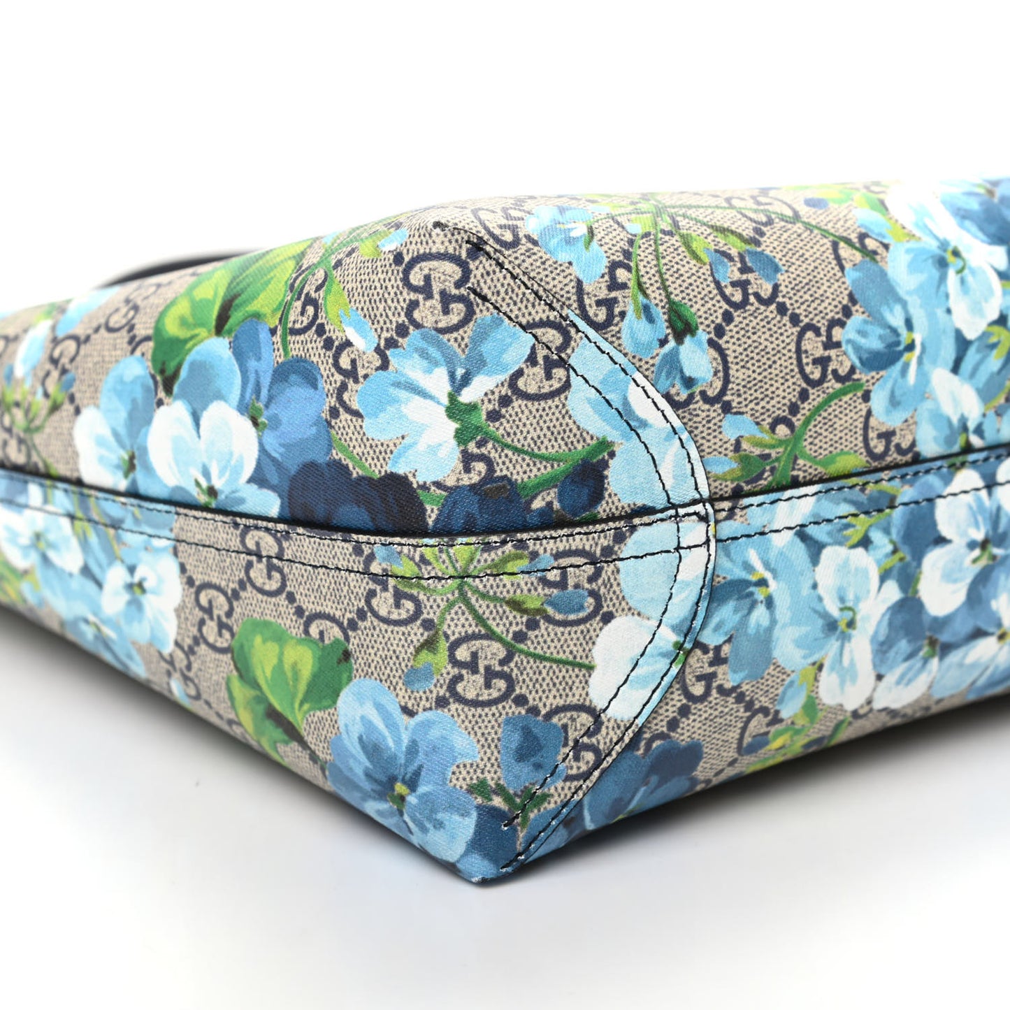 GG Supreme Monogram Blooms Medium Reversible Tote Beige Blue Navy