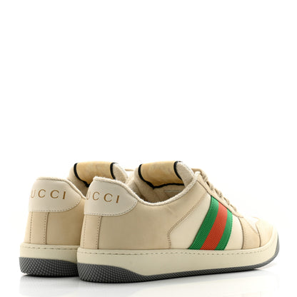Gucci Nylon Nubuck Web Womens Screener Sneakers 38 Mystic White Dusty Milk 4 of 9