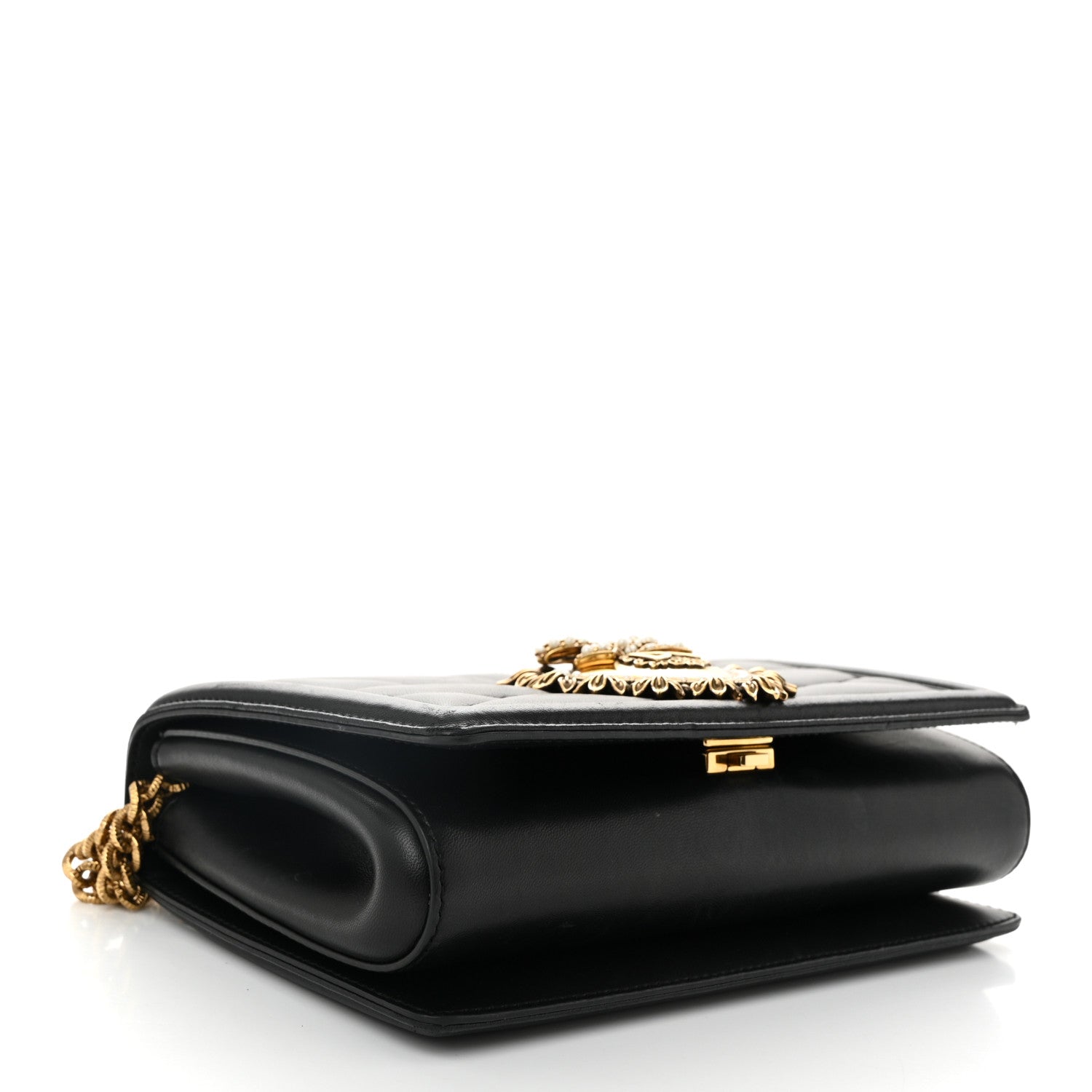 Dolce & Gabbana Calfskin Medium Devotion Crossbody Bag Black 4 of 13