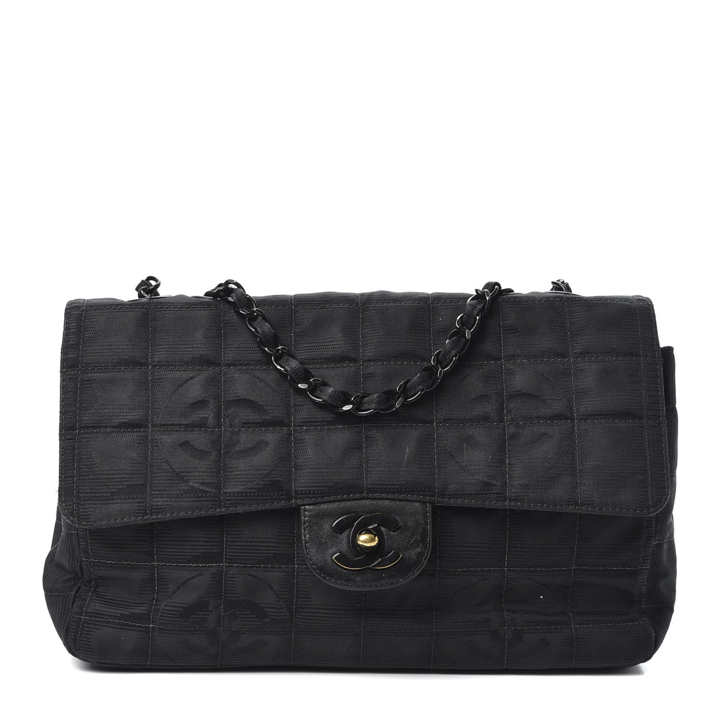 Nylon Medium Travel Flap Black