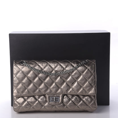 Chanel Metallic Aged Calfskin Quilted 2.55 Reissue 226 Flap Dark Silver 11 of 11