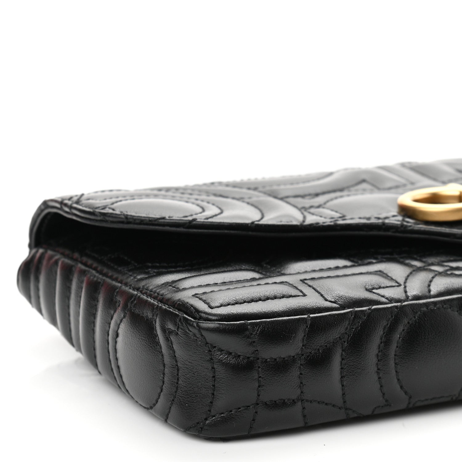 Salvatore Ferragamo Calfskin Quilted Gancini Mini Bag Black 9 of 12