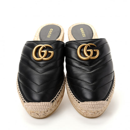 Gucci Nappa Matelasse GG Marmont Espadrille Slippers 36.5 Black 5 of 11