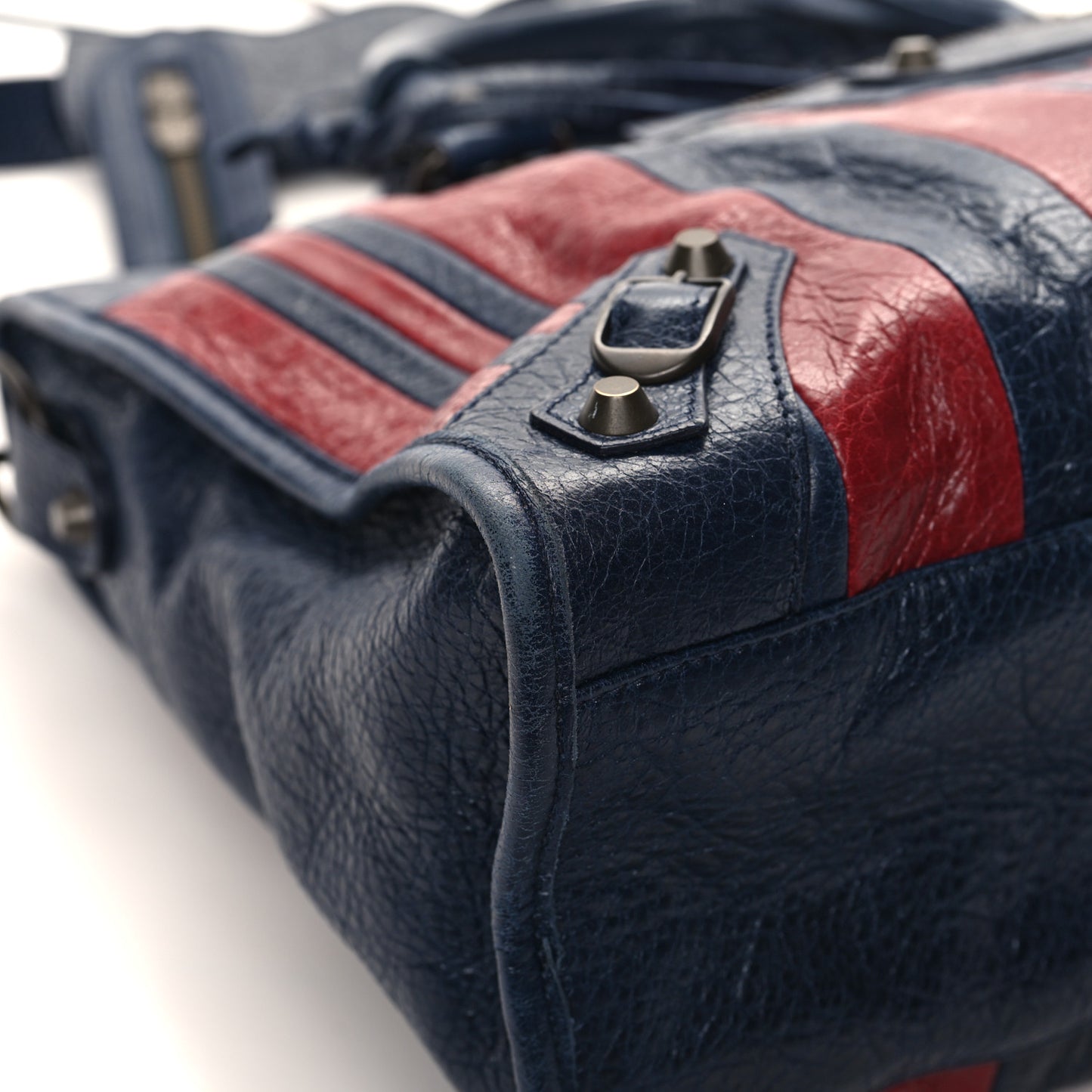 Cuir Arena Striped Classic Hardware City Bleu Nuit Rouge