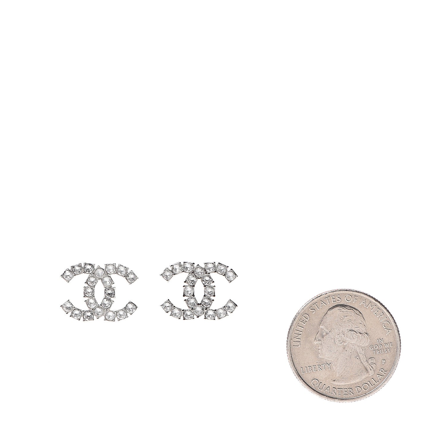 Crystal CC Earrings Silver