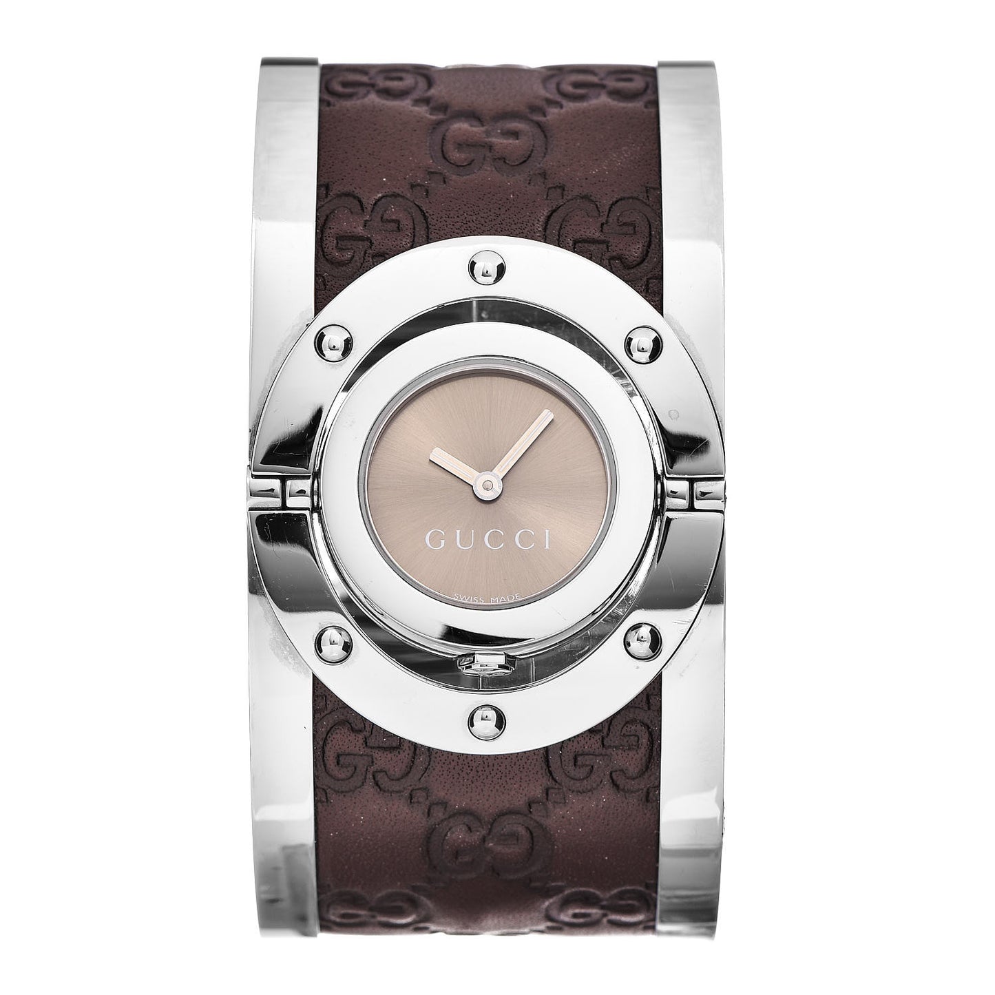 Stainless Steel Calfskin 33mm Twirl Quartz Watch Brown