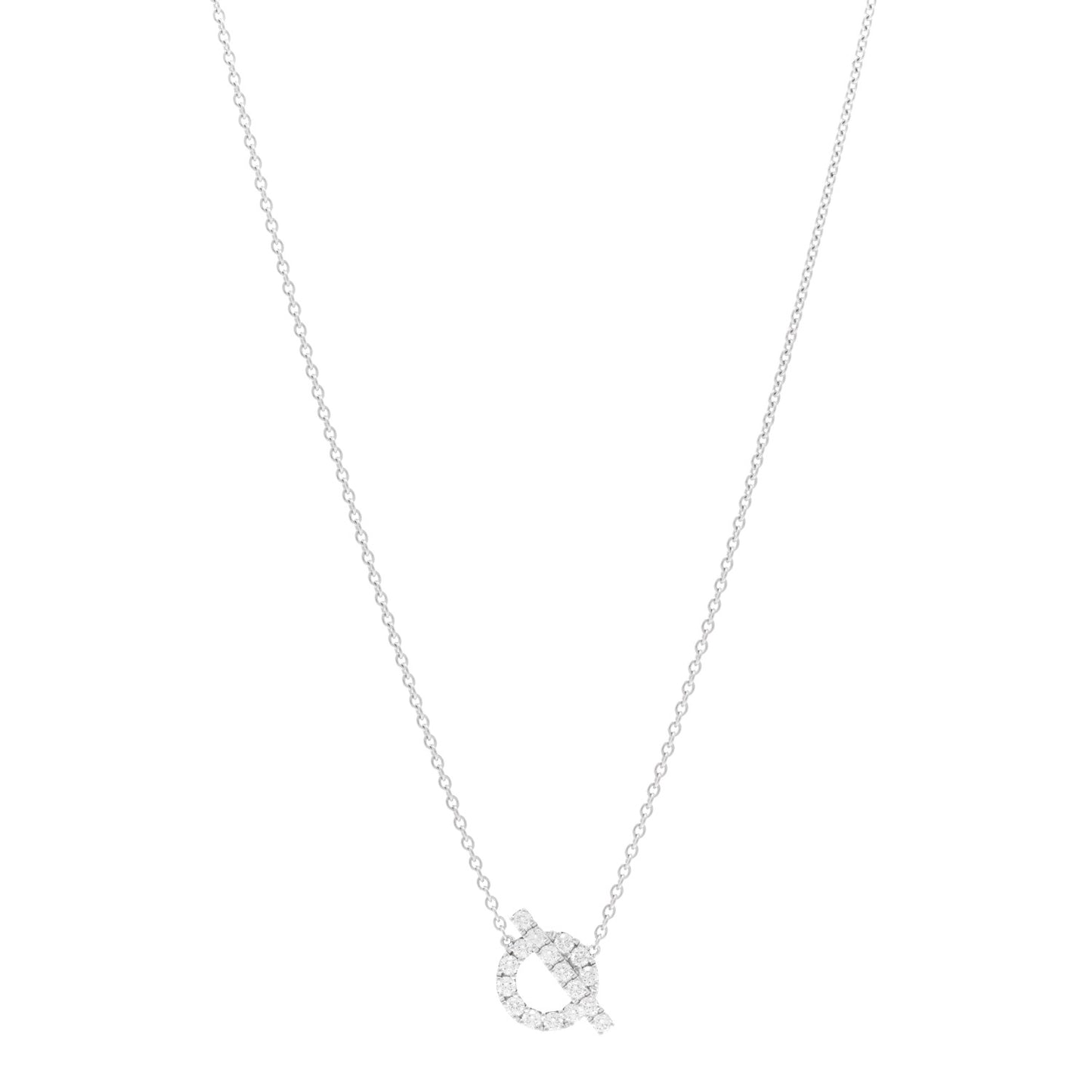 18K White Gold Diamond Finesse Pendant Necklace
