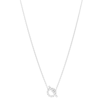 Hermes 18K White Gold Diamond Finesse Pendant Necklace 1 of 5
