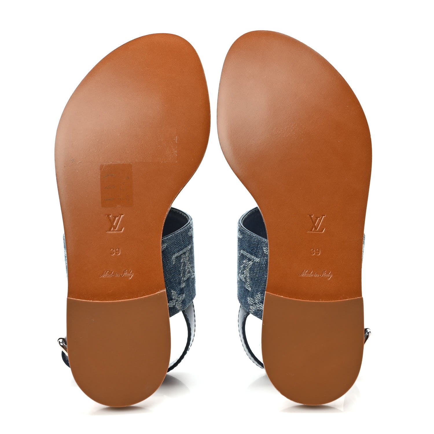 Louis Vuitton Monogram Denim Starboard Flat Thong Sandal 39 Blue 5 of 8