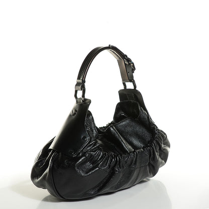 Burberry Calfskin Warrior Hobo Black 3 of 9