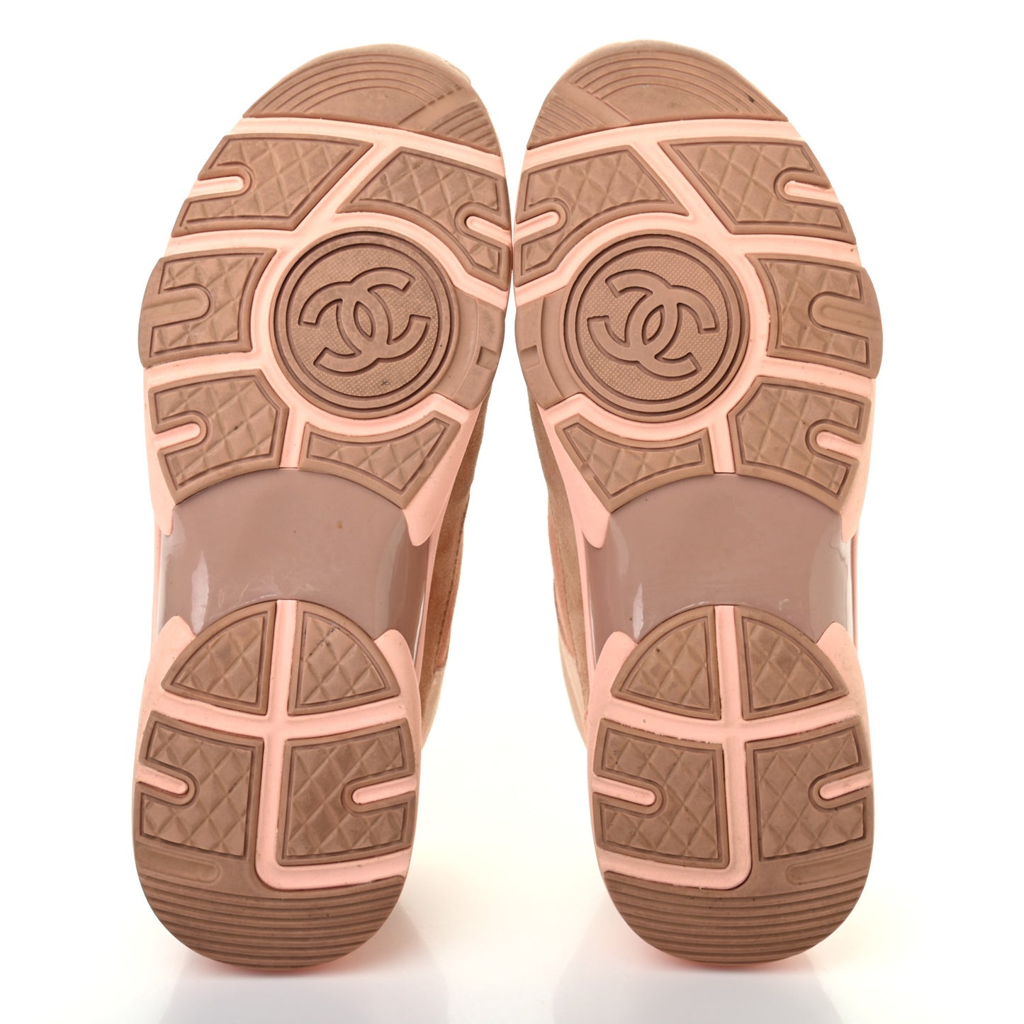 Nylon Lambskin Suede Calfskin CC Sneakers 36.5 Pink