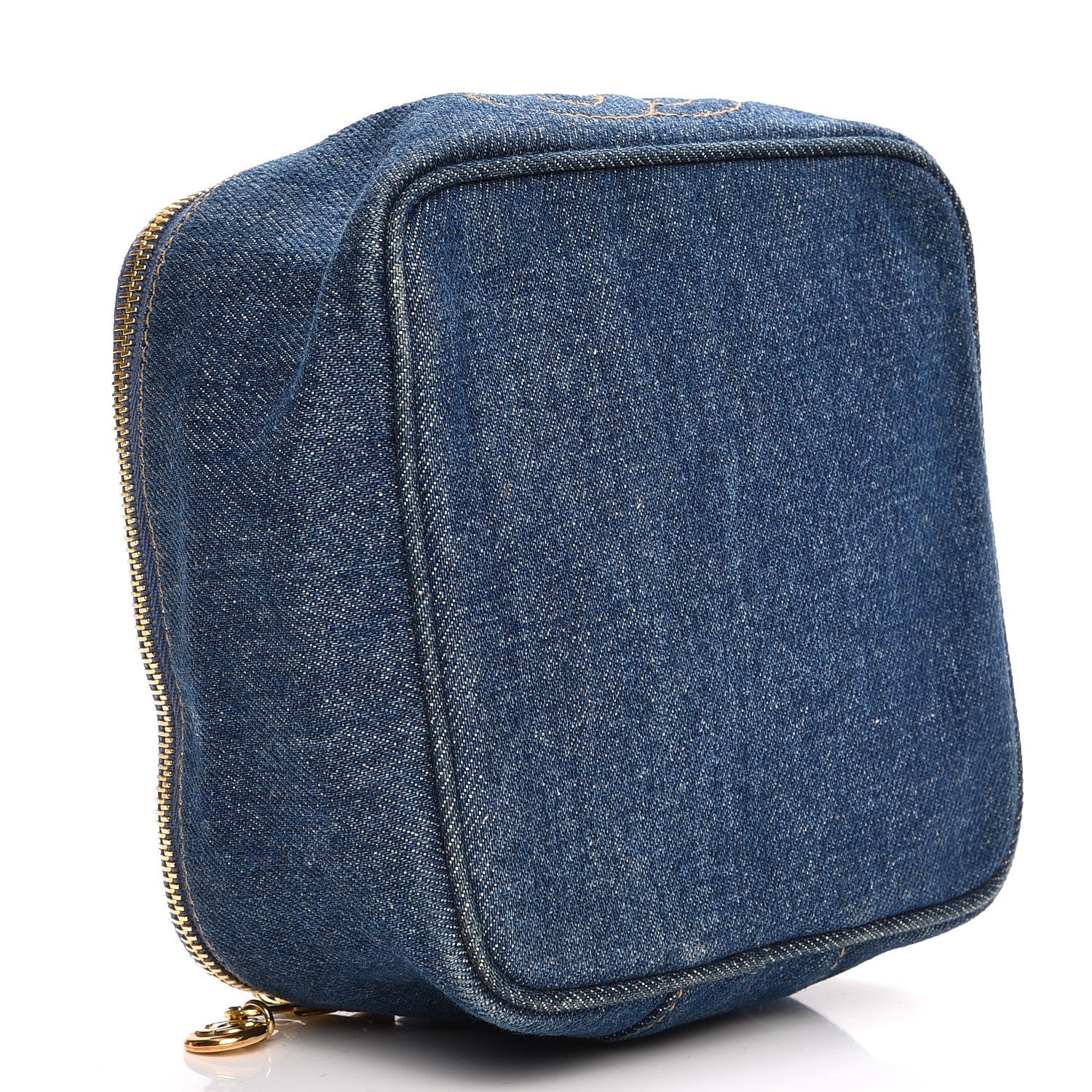 Chanel Denim Vanity Cosmetic Case Blue 4 of 8