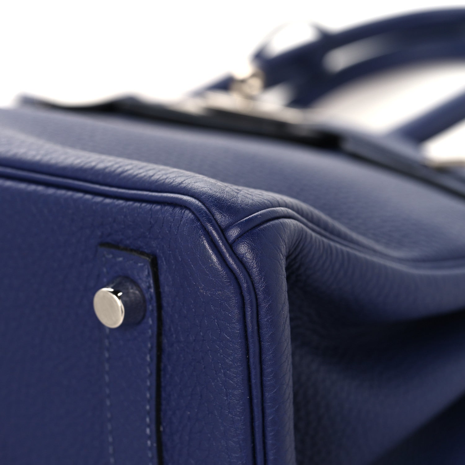 Hermes Togo Swift Officier Birkin 30 Bleu Encre Rouge H 10 of 13