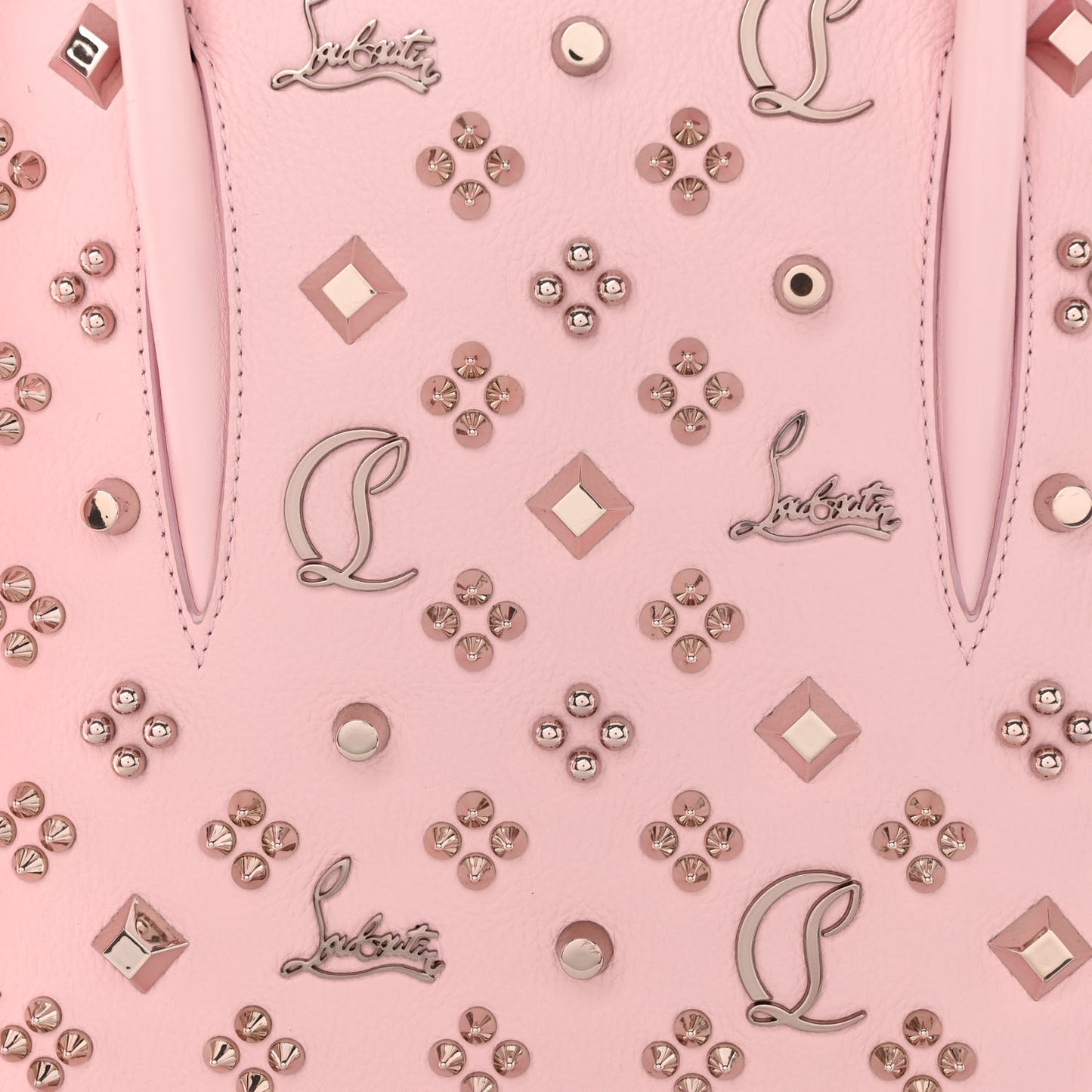 Calfskin Spikes Loubinthesky Medium Paloma Pink