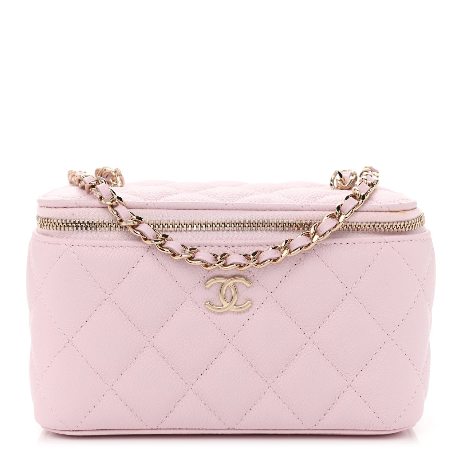 Chanel Caviar Quilted Small Tiny CC Vanity Case With Chain Light Pink 1 of 10