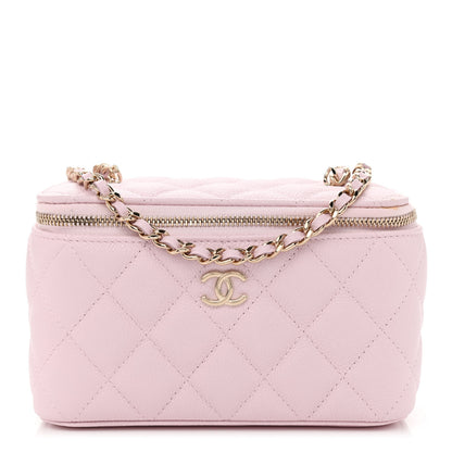 Chanel Caviar Quilted Small Tiny CC Vanity Case With Chain Light Pink 1 of 10