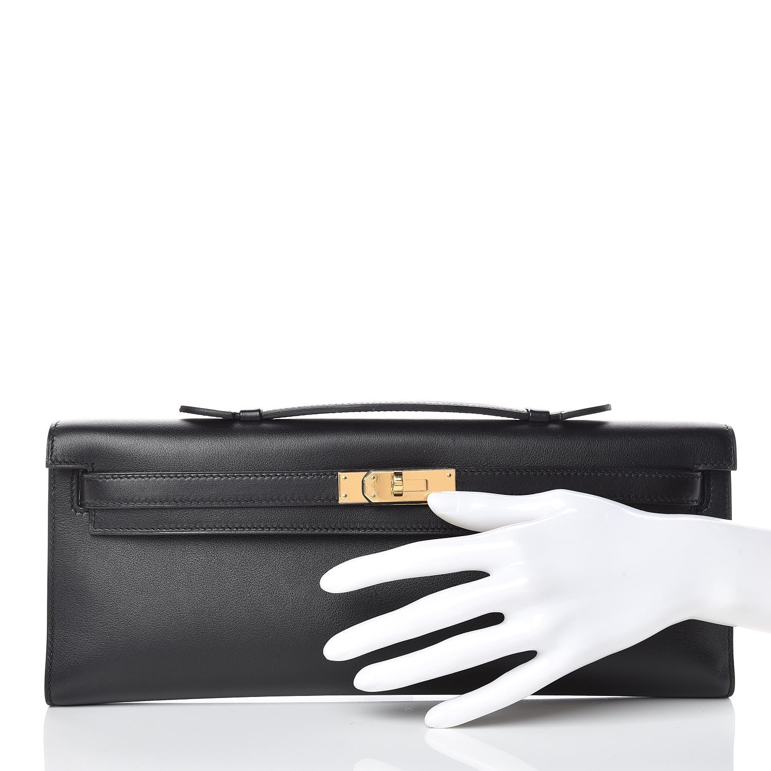 Hermes Swift Kelly Cut Clutch Pochette Black 2 of 10