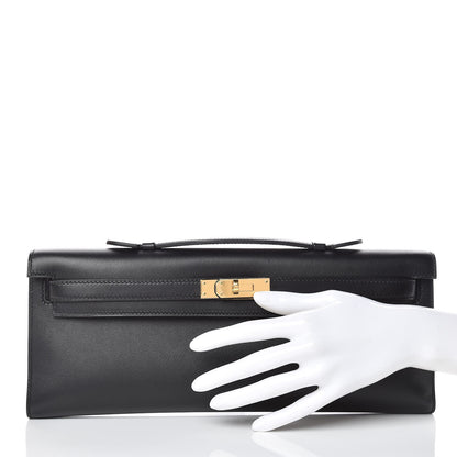 Hermes Swift Kelly Cut Clutch Pochette Black 2 of 10
