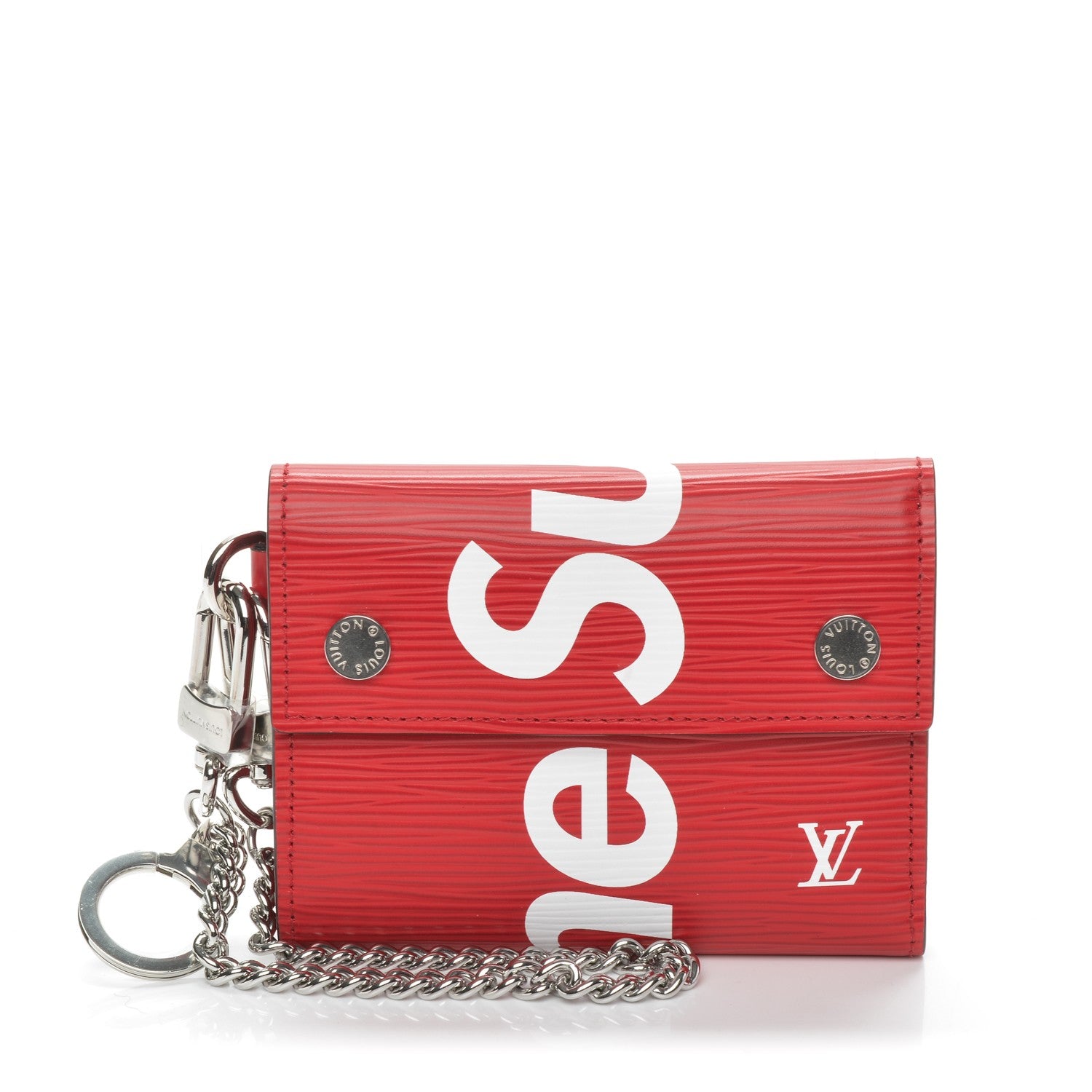 Louis Vuitton X SUPREME Epi Chain Wallet Red 1 of 6