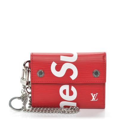 Louis Vuitton X SUPREME Epi Chain Wallet Red 1 of 6