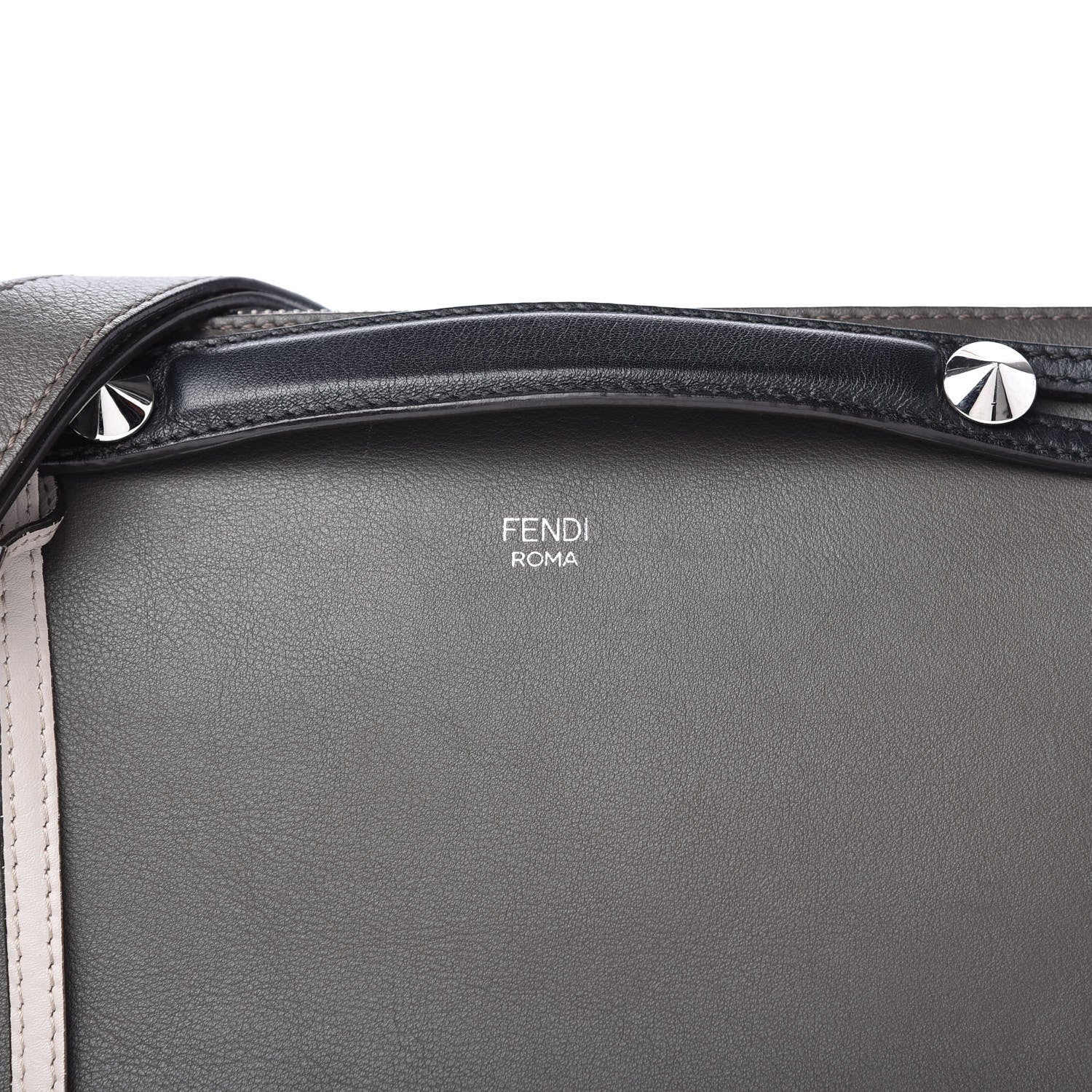 Fendi Vitello Dolce 4 Color Medium By The Way Boston Bag Carbone Grigio Polvere Multicolor 10 of 10
