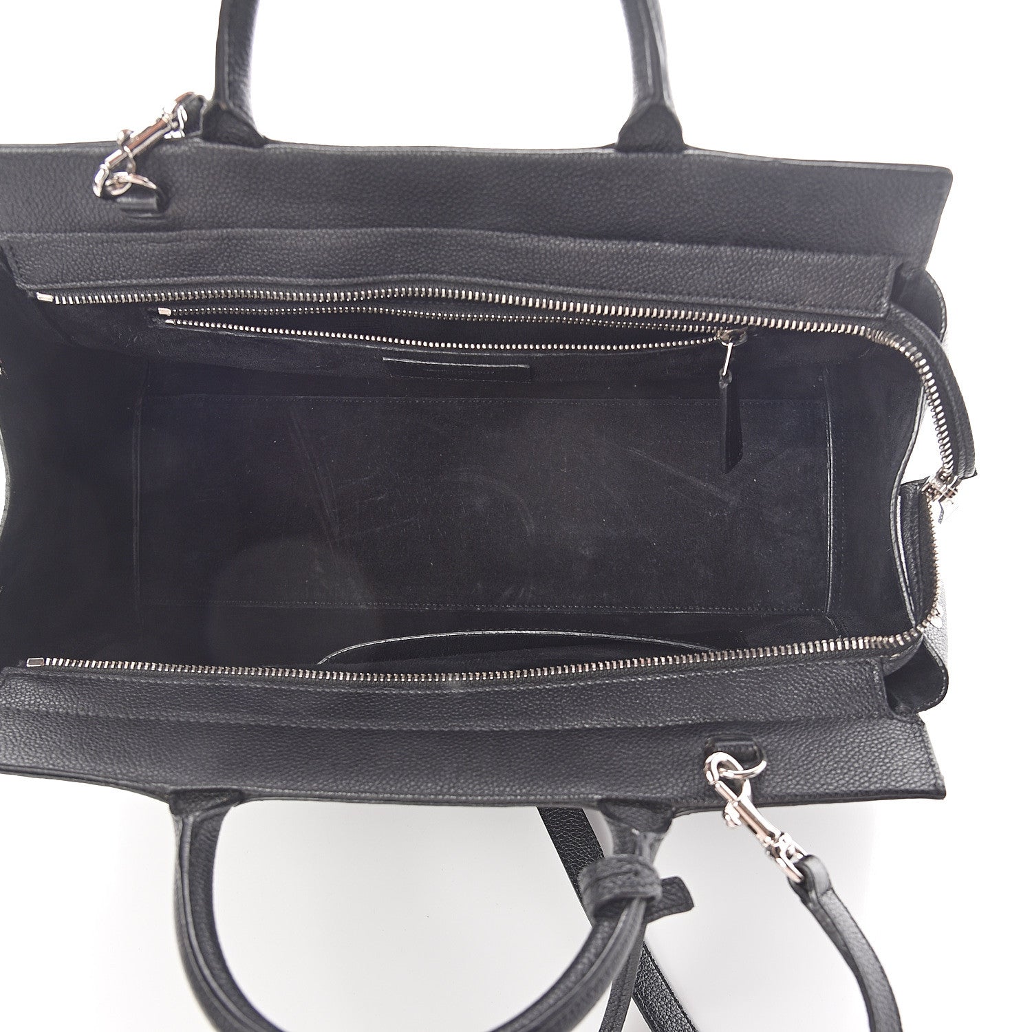 Saint Laurent Grained Calfskin Small Cabas Rive Gauche Black 4 of 8