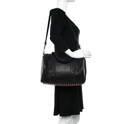 Alexander Wang Pebbled Lambskin Rocco Black Rose Gold Hardware 2 of 9