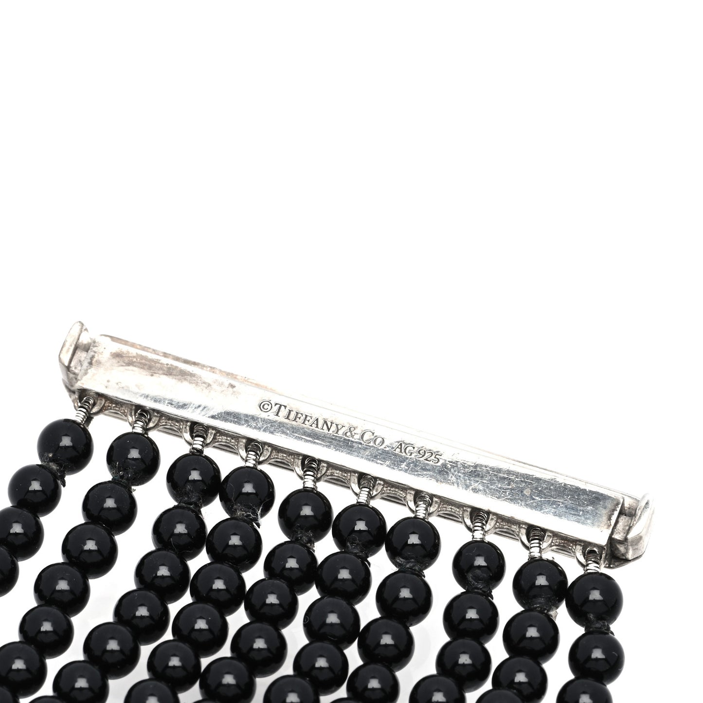 Sterling Silver Black Onyx 10 Row Ziegfeld Bracelet