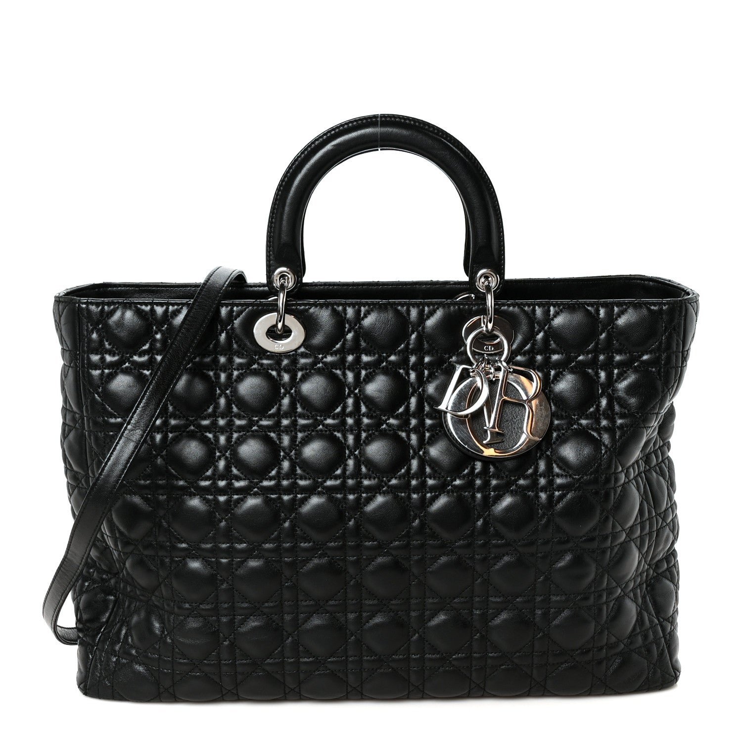 Christian Dior Lambskin Cannage XL Lady Dior Black 1 of 10