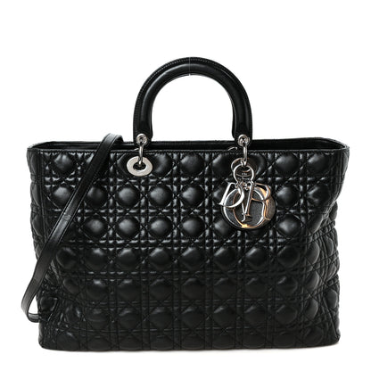 Christian Dior Lambskin Cannage XL Lady Dior Black 1 of 10