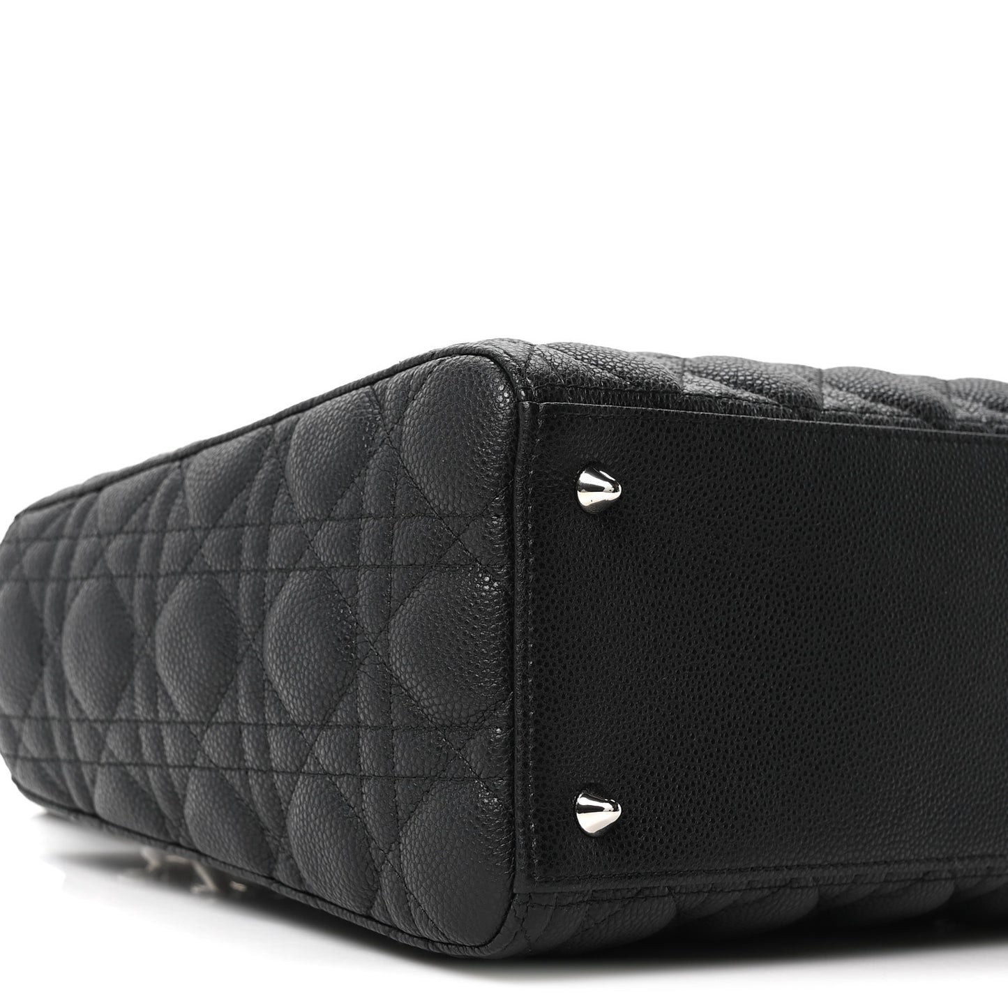 Grained Calfskin Cannage Medium Lady Dior Black