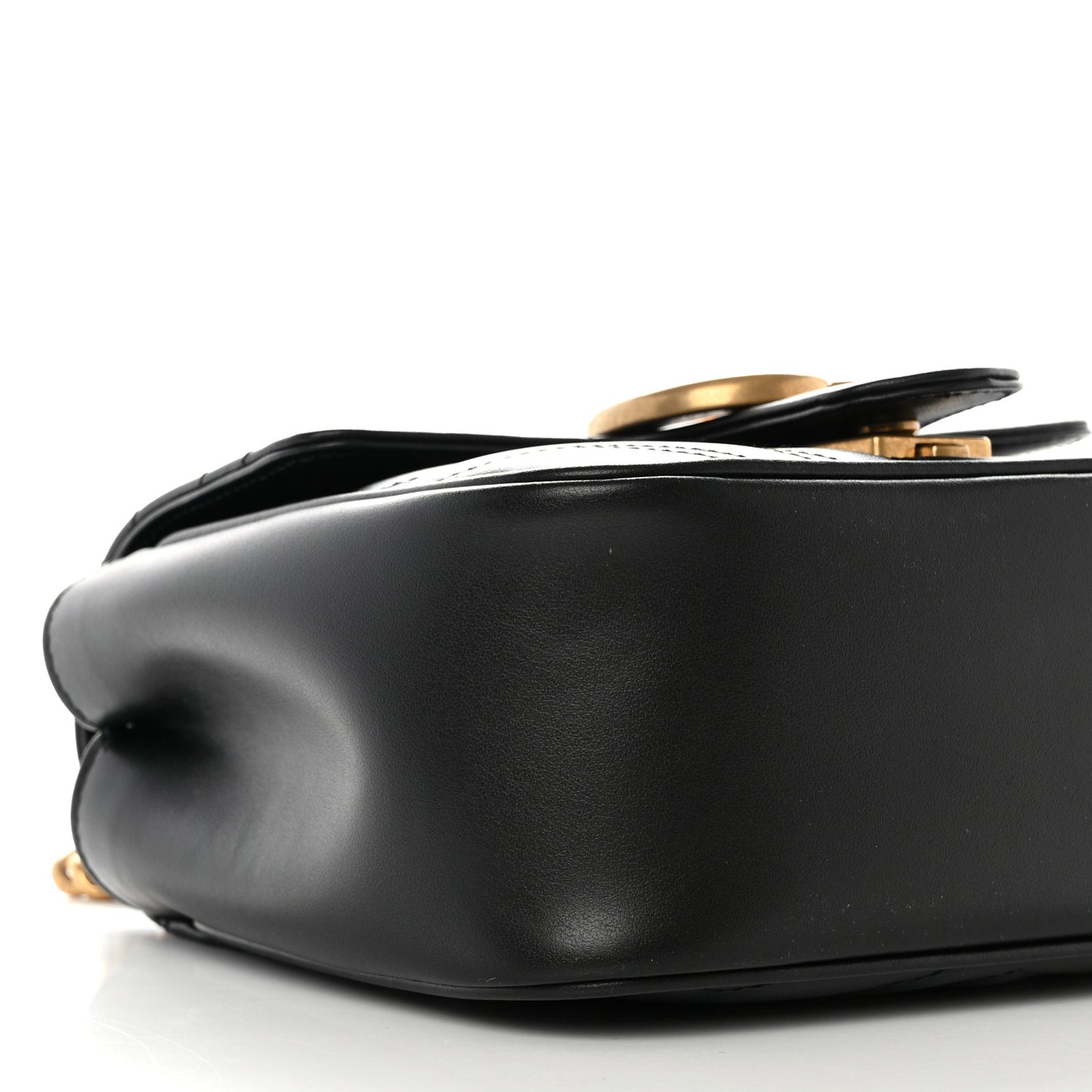 Calfskin Matelasse Mini GG Marmont Square Shoulder Bag Black