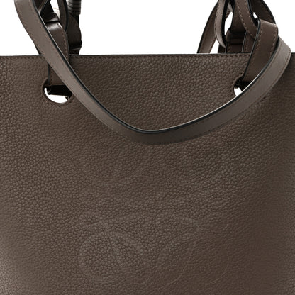 Loewe Grained Calfskin Small Anagram Tote Dark Taupe 7 of 9