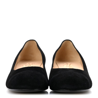 Chanel Suede CC Cap Toe Pumps 38 Black 3 of 10
