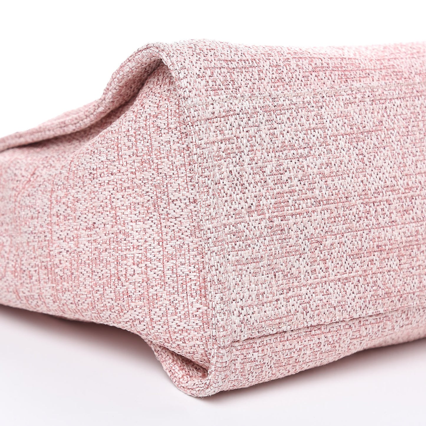 Straw Lurex Large Deauville Tote Pink