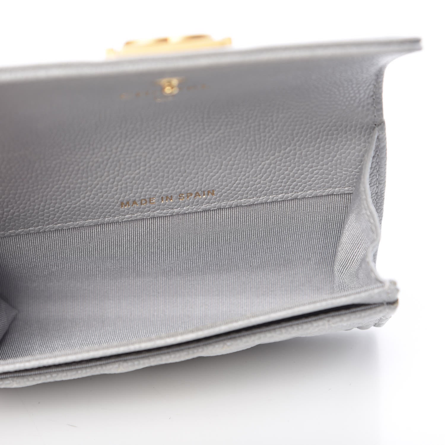 Chanel Caviar Quilted Boy Card Holder Wallet Grey 5 of 8