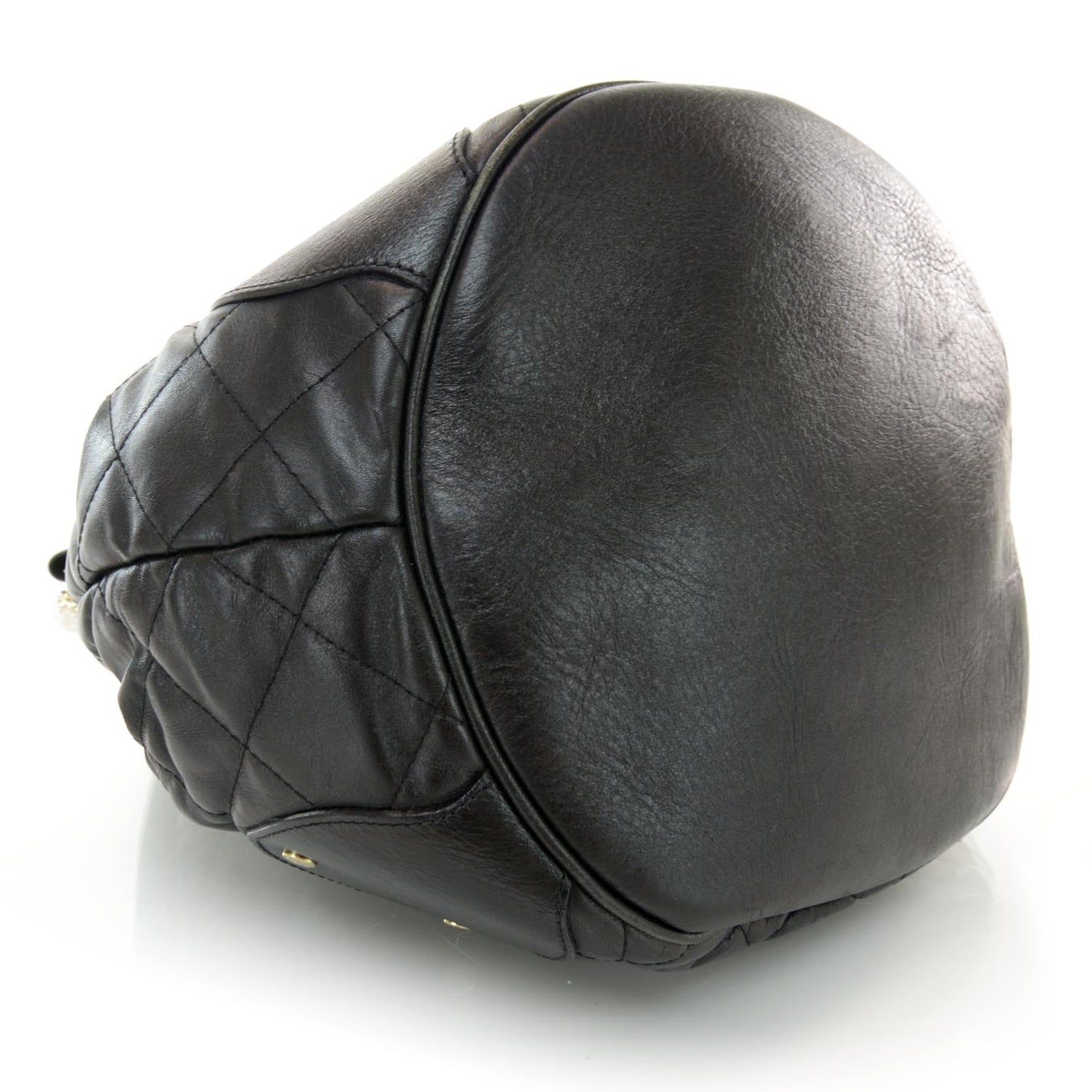 Leather Quilted Shoulder Bag Black