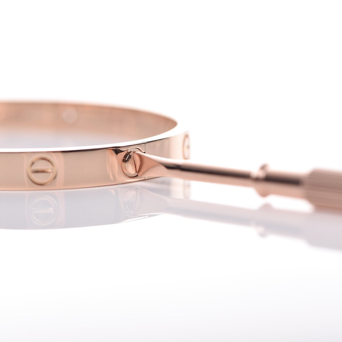 18K Pink Gold 4 Diamond LOVE Bracelet 17