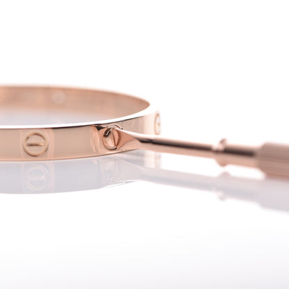 Cartier 18K Pink Gold 4 Diamond LOVE Bracelet 17 6 of 8