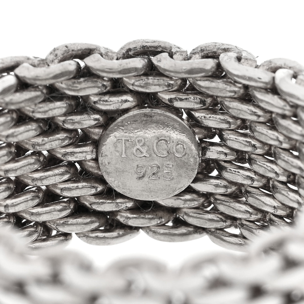Tiffany Sterling Silver Somerset Mesh Ring 57 8 4 of 4