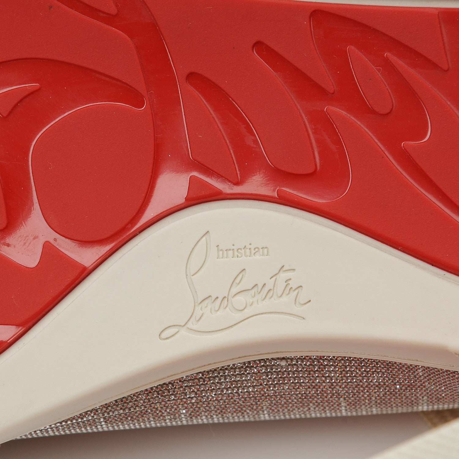 Christian Louboutin Seava Glitter Lame Flat Sneakers 38.5 Version Light Gold 6 of 8