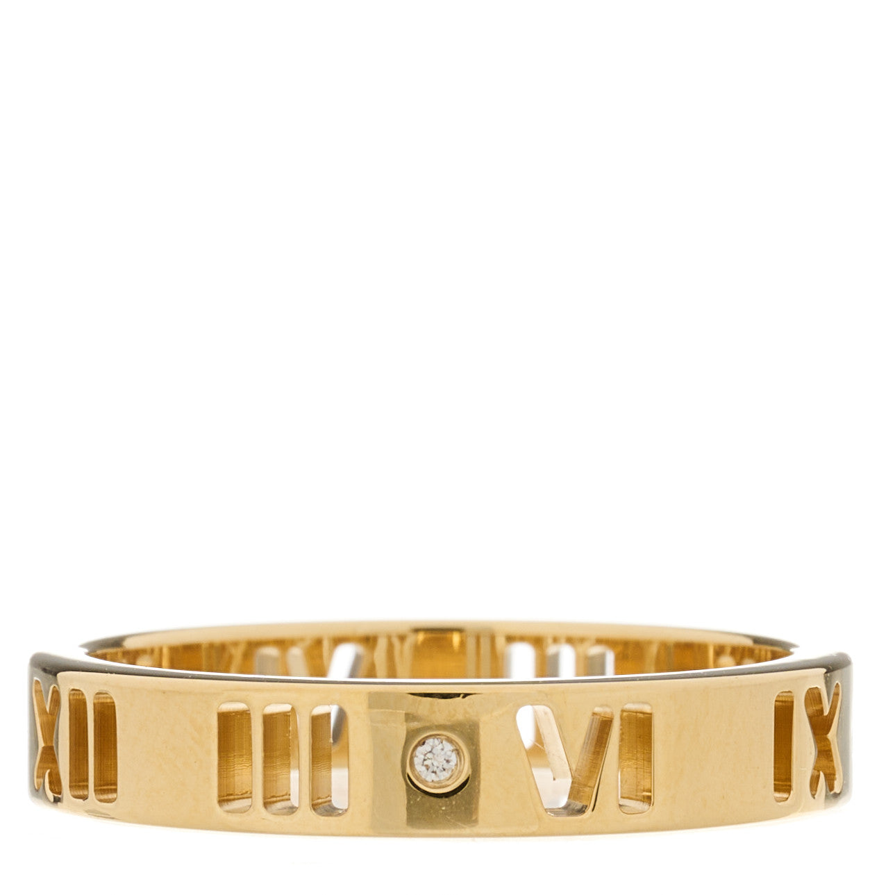 18K Yellow Gold Diamond Atlas Pierced Ring 51 5.75