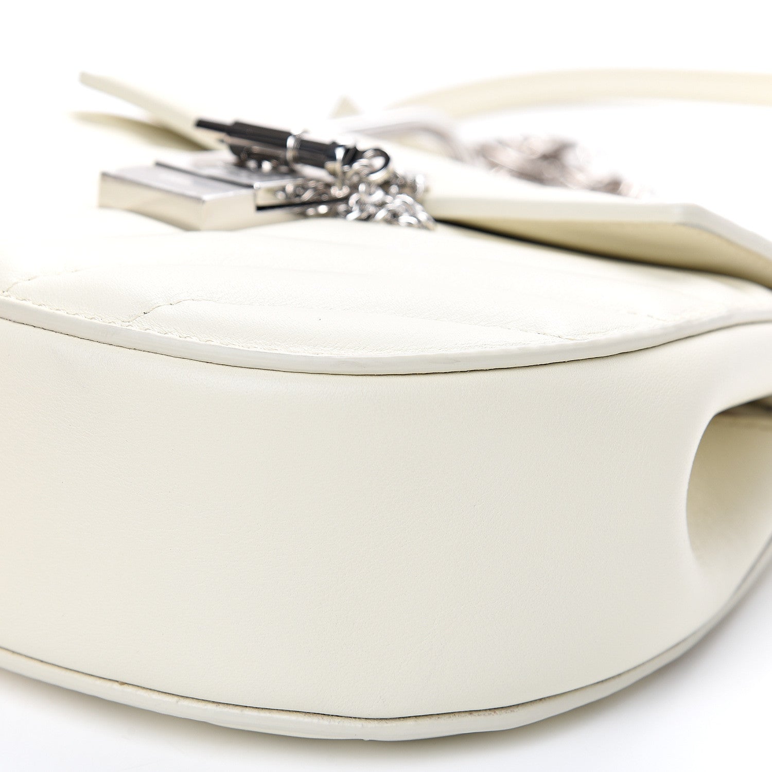 Chloe Calfskin Quilted Mini Drew Bijou Shoulder Bag Natural White 10 of 10