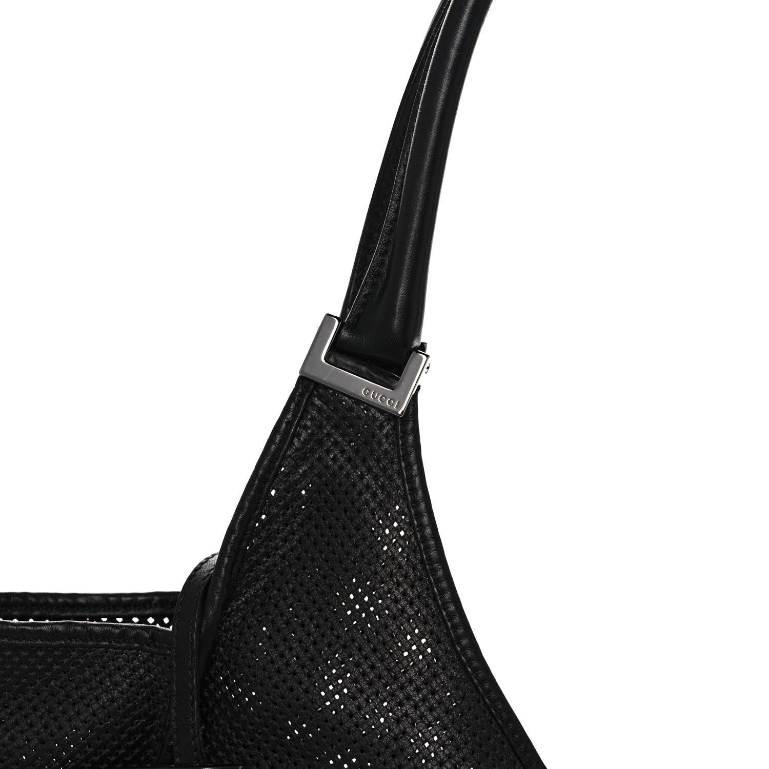 Gucci Perforated Calfskin Jackie O Hobo Black 7 of 14